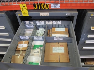 STANLEY VIDMAR HEAVY DUTY 5-DRAWER PARTS CABINET W/ CONTENTS (W-50) LOADING & HANDLING FEE $25-